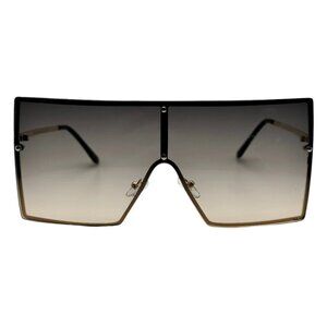 6104 | Black/Tan Rimless Square Sunglasses